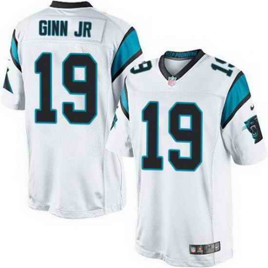 Nike Panthers #19 Ted Ginn Jr White Mens Stitched NFL Elite Jersey